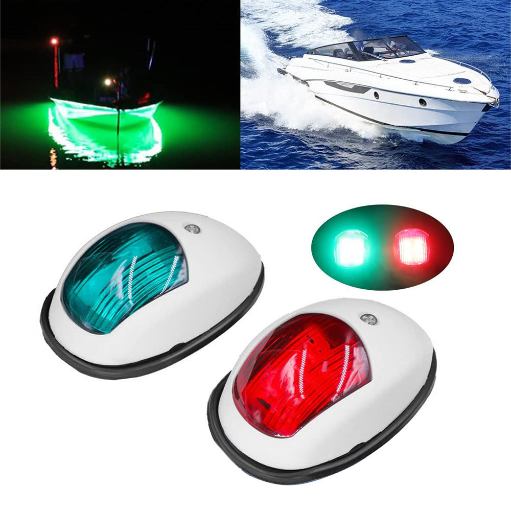 Pair Red and Green 8LED Navigation Lights Marine Bow Light Lamp for Boat Pontoon