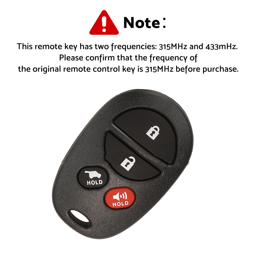 315 MHz Remote Car Key with Battery Suitable For Toyota Aurion Kluger 2006-2013