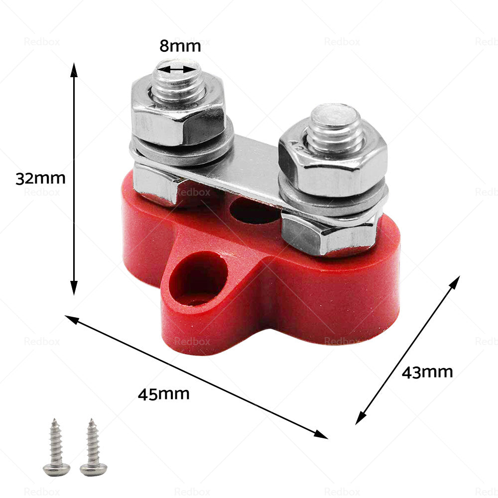 {{ Bus Bar Terminal Blocks Heavy Duty M8+M8 Positive Power Distribution Studs }} - Buy Car Parts Online at {{ Kaka Auto Parts }}.