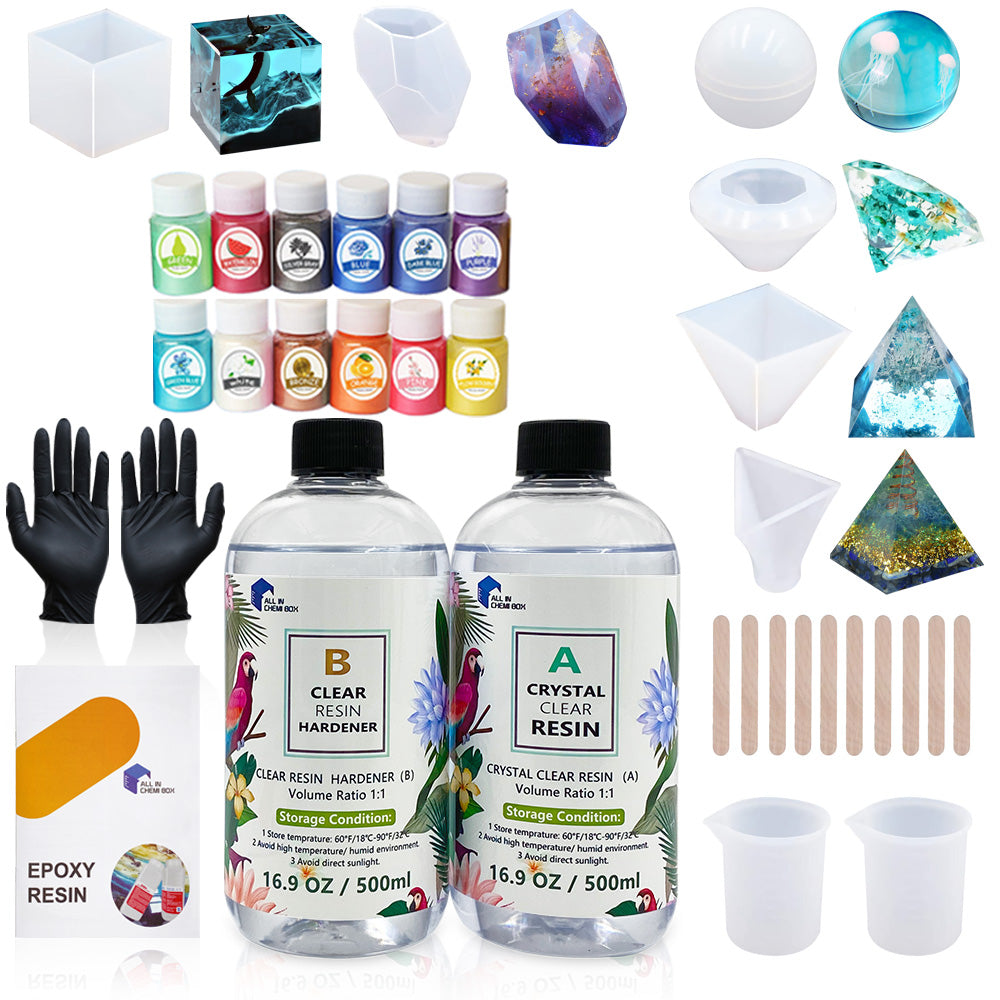 Epoxy Resin 1:1 AB Kit Craft Coating UV Color Pigment Paste Liquid Silicone Mold