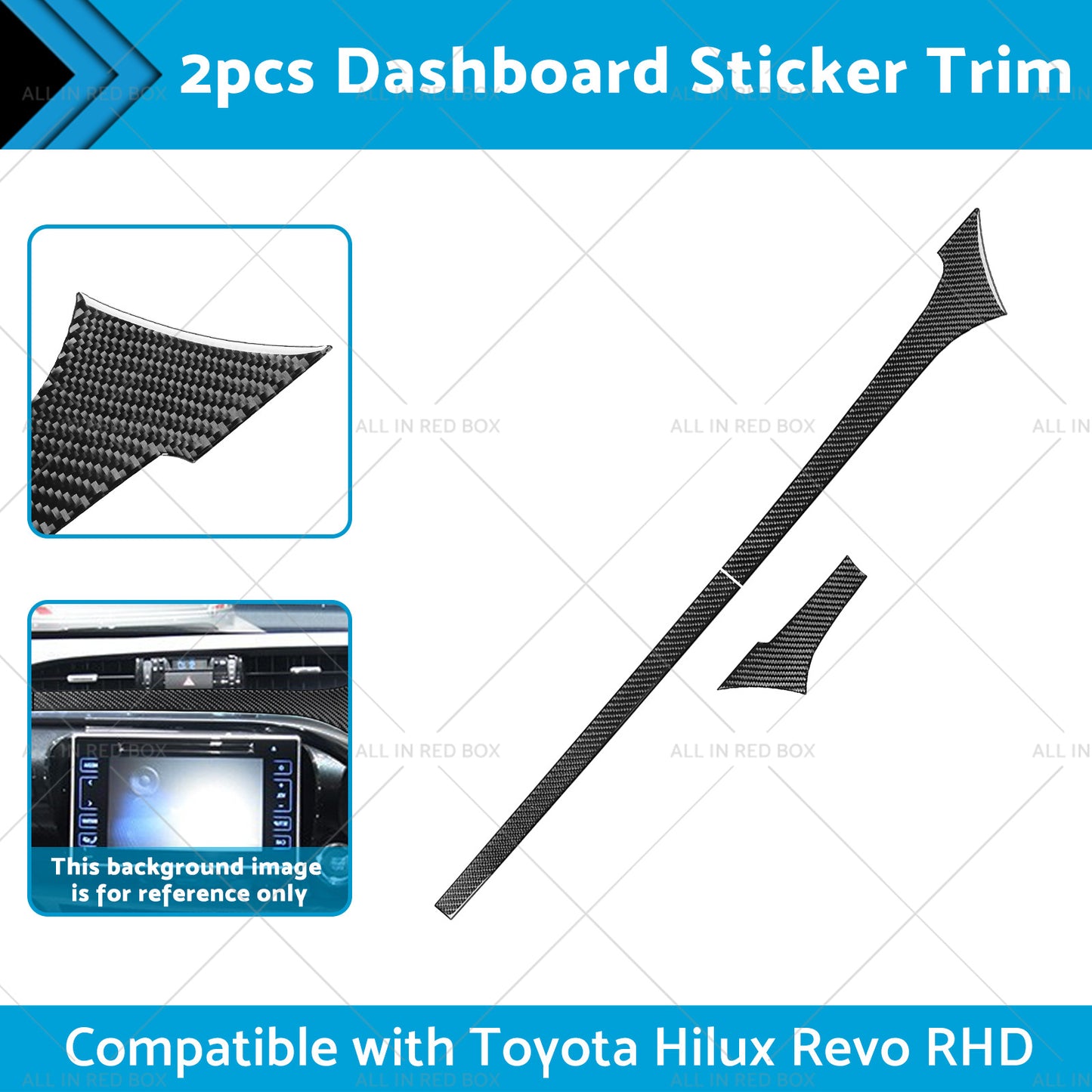 {{ Carbon Fiber Dashboard Sticker Trim Suitable For Toyota Hilux Revo 2015-2023 RHD }} - Buy Car Parts Online at {{ Kaka Auto Parts }}.