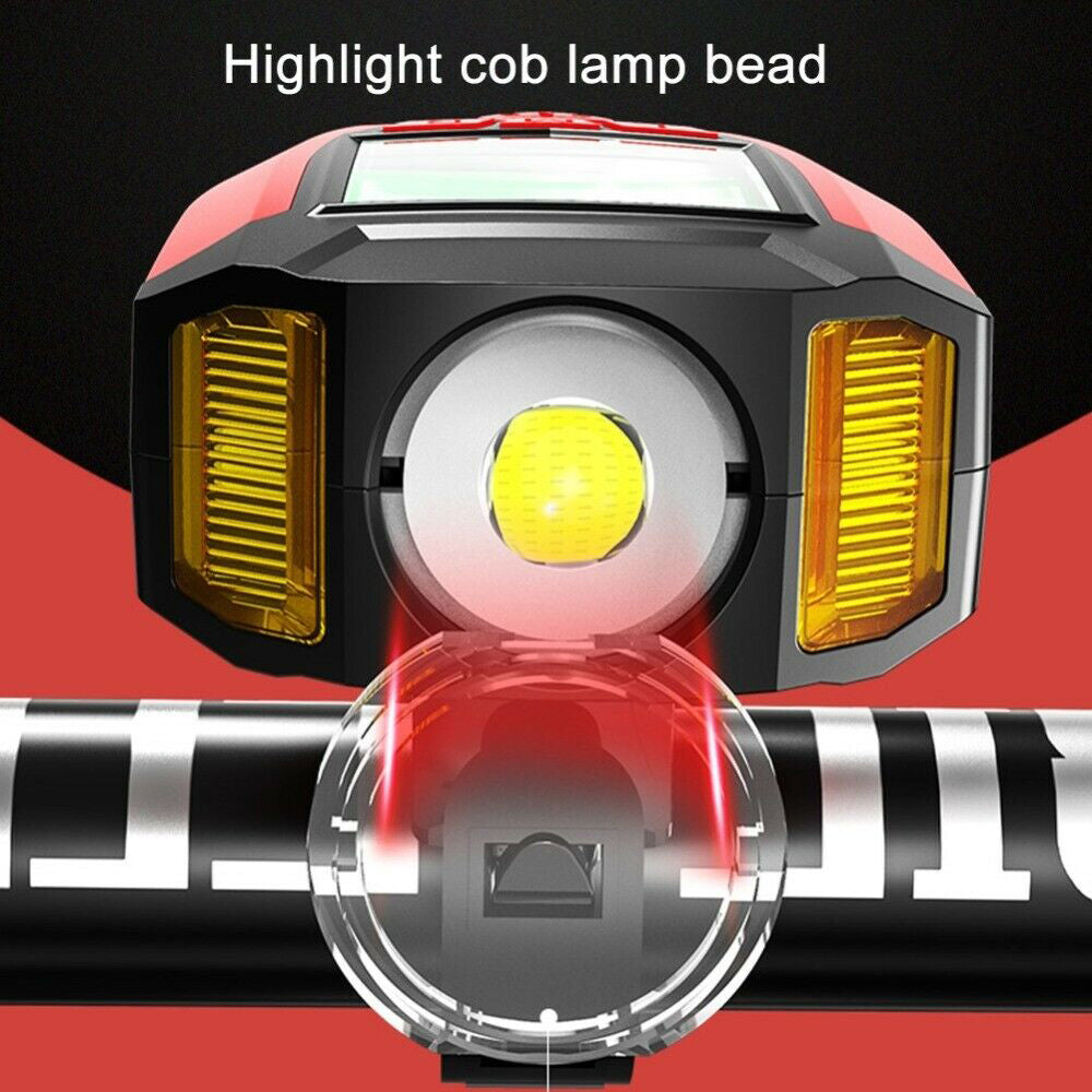 {{ USB Rechargeable LED Bicycle Headlight w/Horn Speedometer Bike Front Head Light }} - Buy Car Parts Online at {{ Kaka Auto Parts }}.