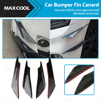 compare product 4x Carbon Fiber Car Bumper Fin Canard Splitter Diffuser Valence Spoiler Lip