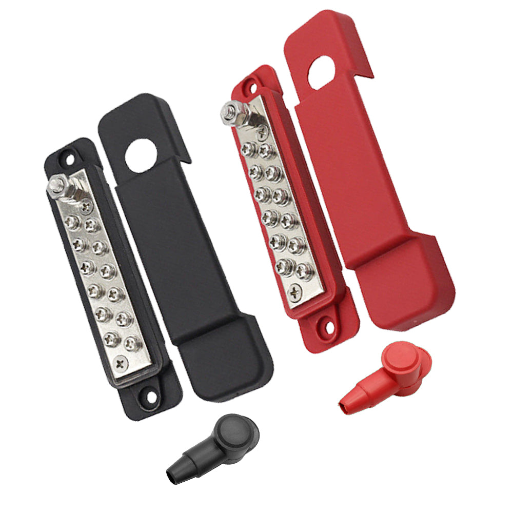 2x 12-Terminal Power Distribution Block Bus Bar Suitable For DC 48V 12P Wiring