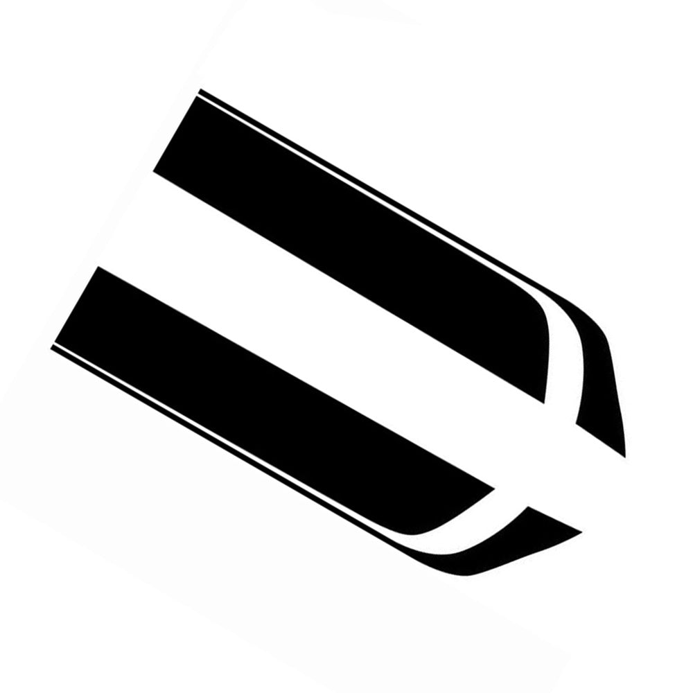 2x Wide Black Racing Car Hood Stripe Decals Vinyl Bonnet Stickers Suitable For Universal Cars