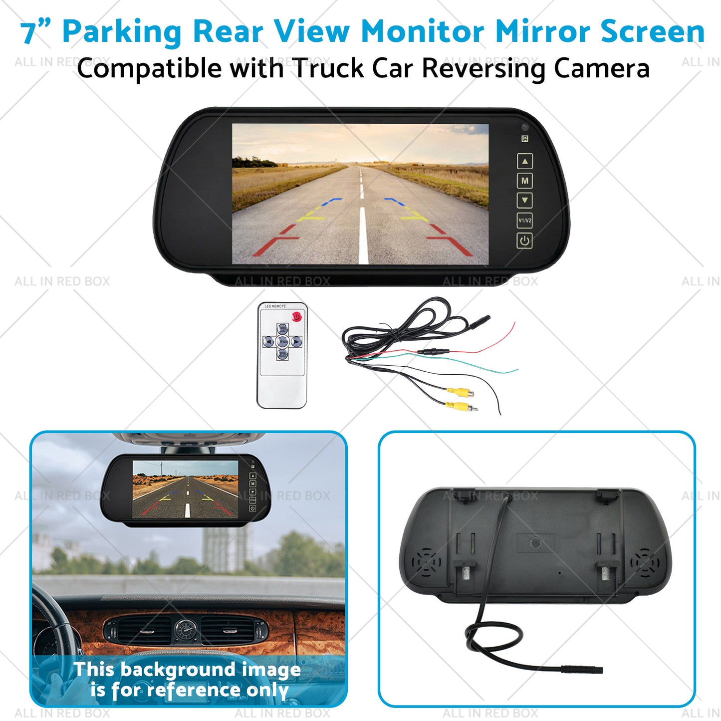 {{ 7 inch Parking Rear View Monitor Mirror Screen Suitable for Truck Reversing Camera }} - Buy Car Parts Online at {{ Kaka Auto Parts }}.