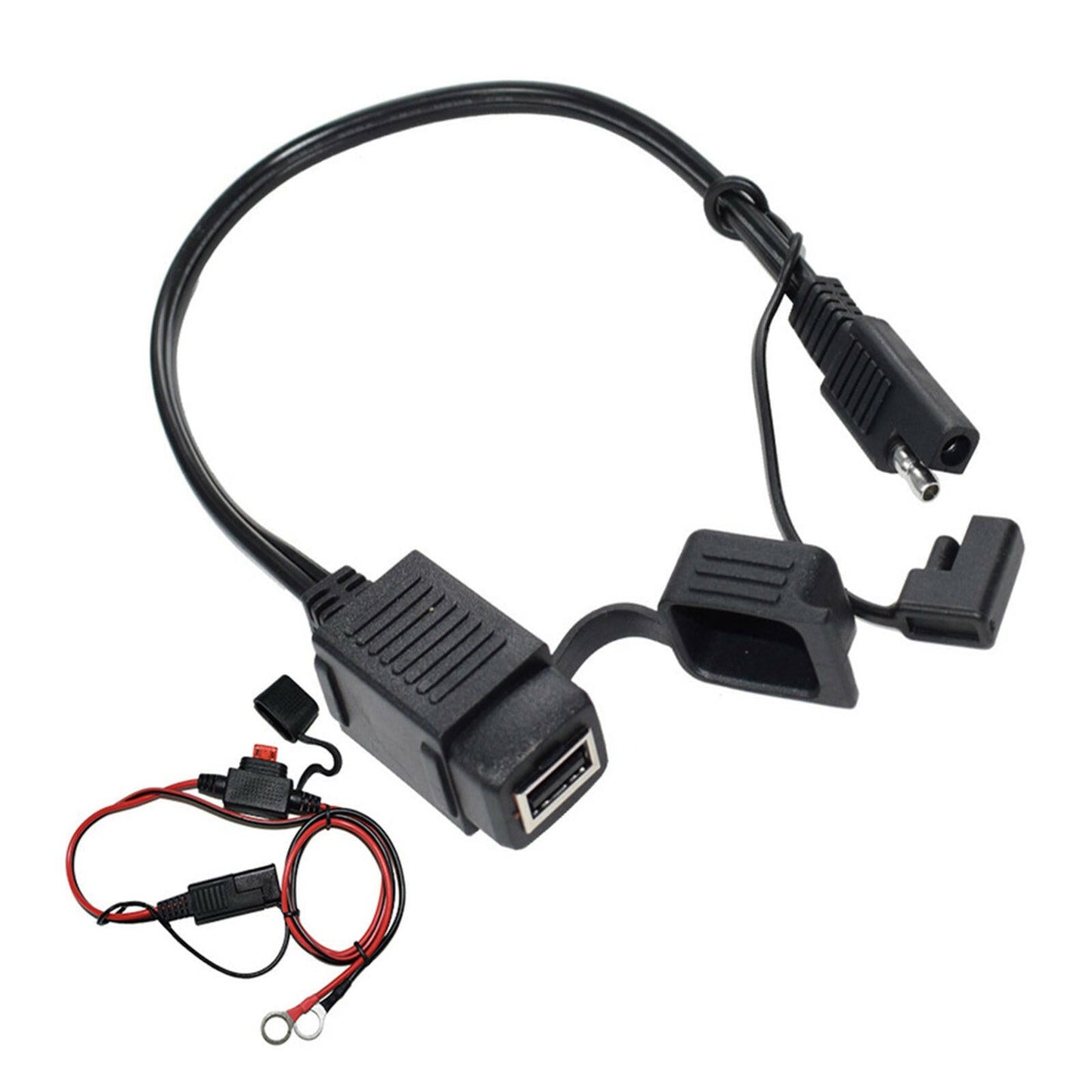2x SAE to USB Charger Cable Adapter Waterproof Suitable For Motorcycle GPS Phone