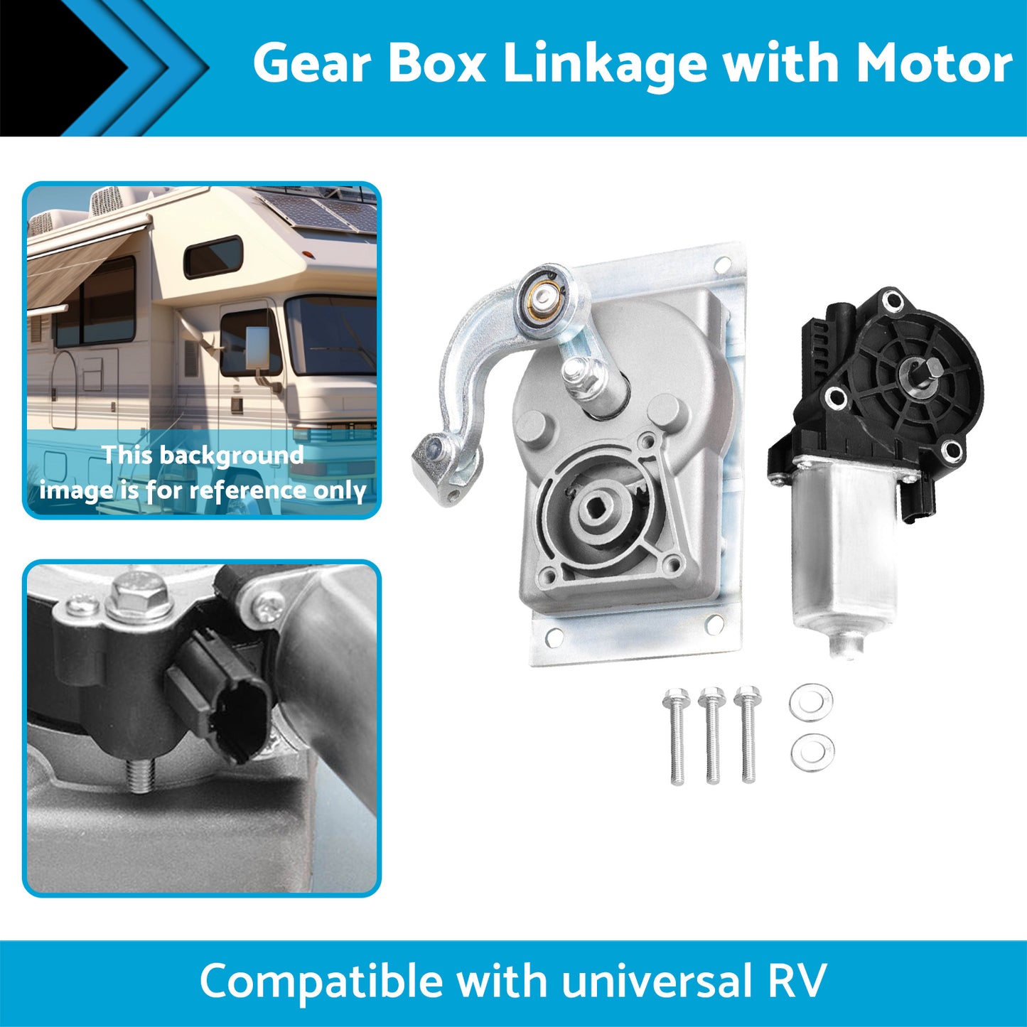 {{ RV Gear Box Linkage with Motor Suitable For Kwikee Electric Steps Replace 366043 }} - Buy Car Parts Online at {{ Kaka Auto Parts }}.