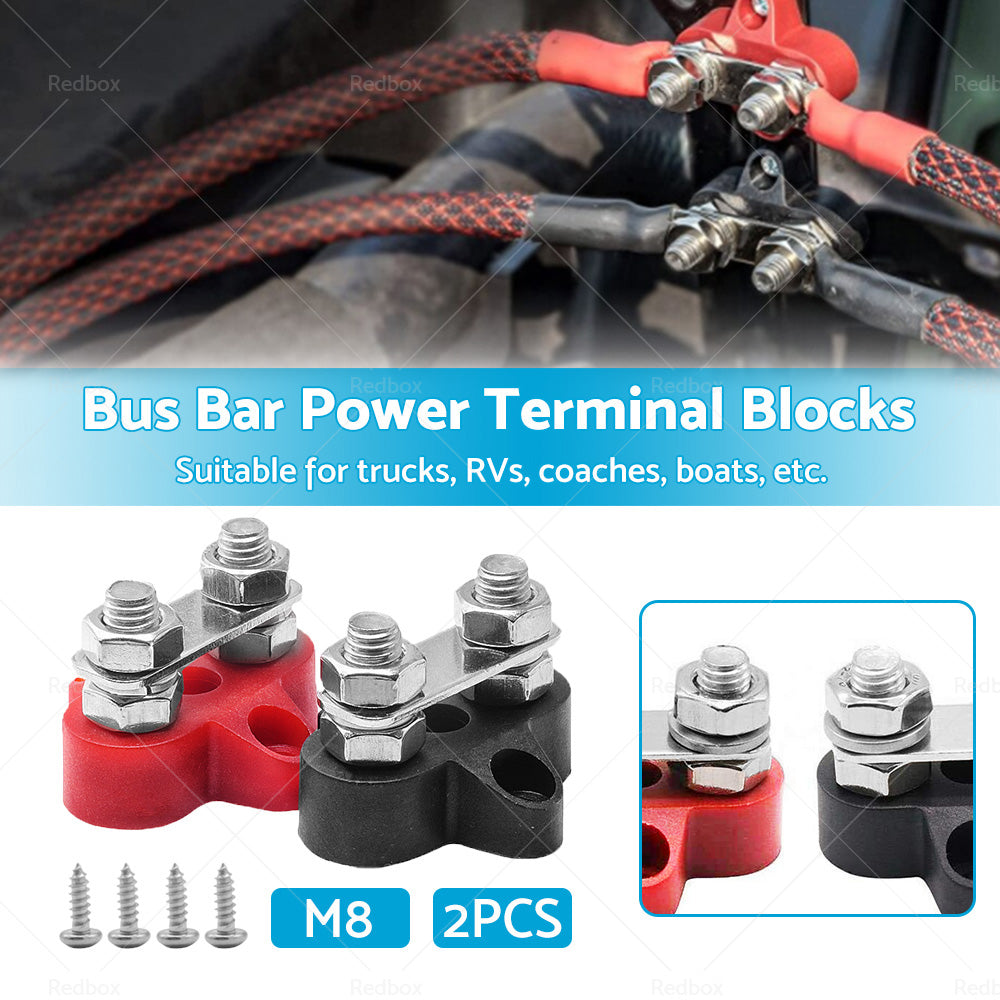 {{ Bus Bar Terminal Blocks Heavy Duty M8+M8 Positive Power Distribution Studs }} - Buy Car Parts Online at {{ Kaka Auto Parts }}.