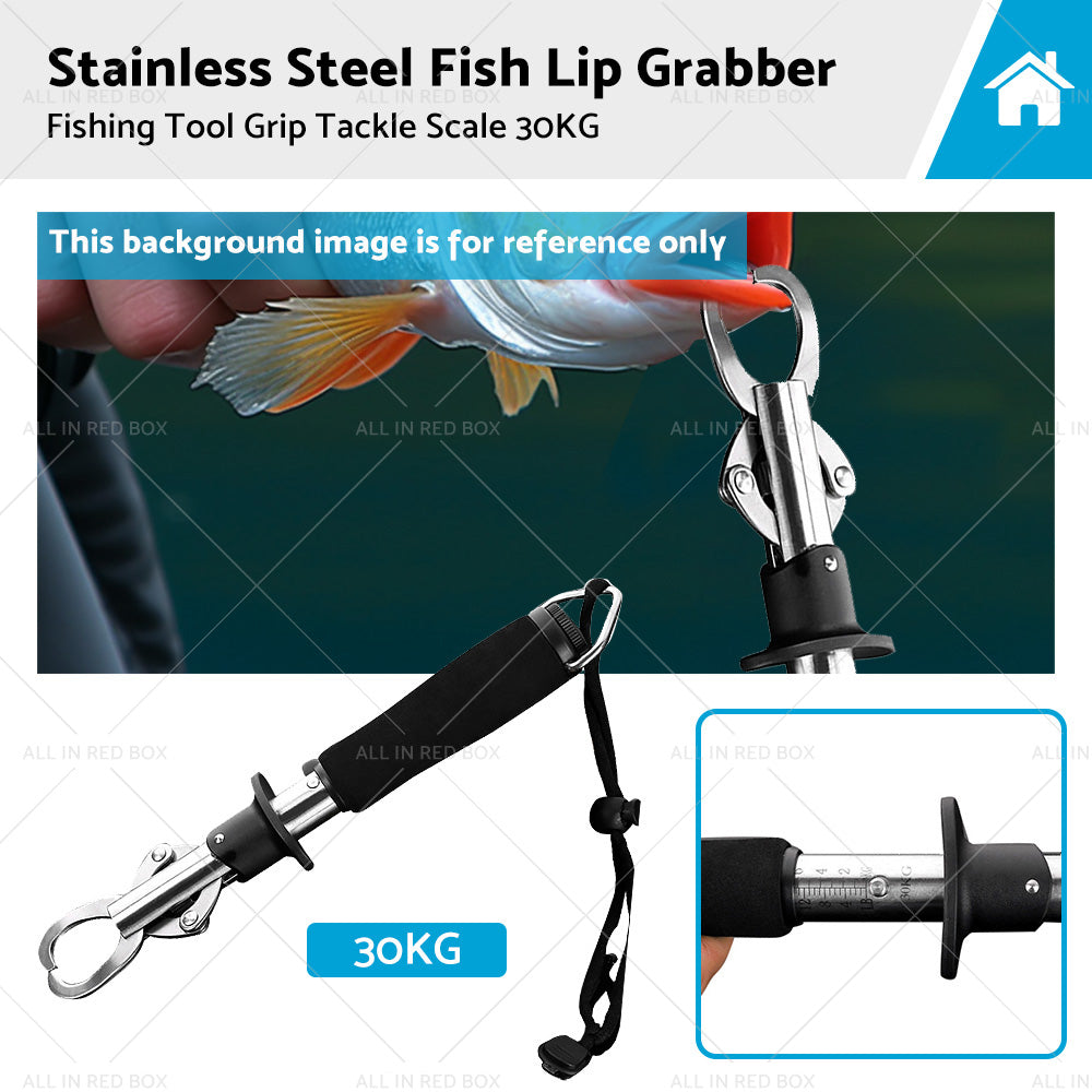 {{ Stainless Steel Fish Lip Grabber Gripper Fishing Tool Grip Tackle Scale 30KG }} - Buy Car Parts Online at {{ Kaka Auto Parts }}.