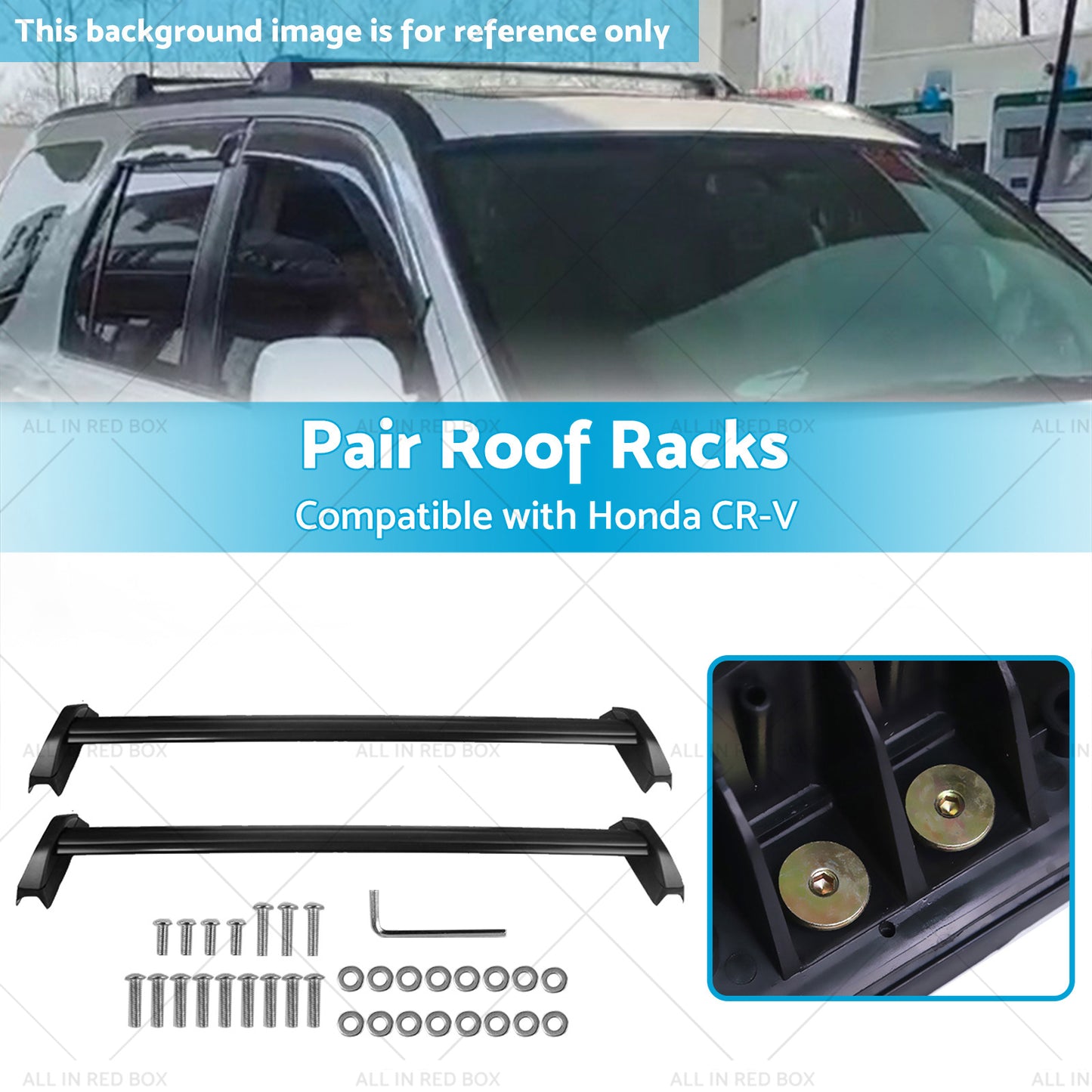 {{ Pair Suitable For Honda CRV 2002-2006 Cross Bar Roof Rack Black }} - Buy Car Parts Online at {{ Kaka Auto Parts }}.
