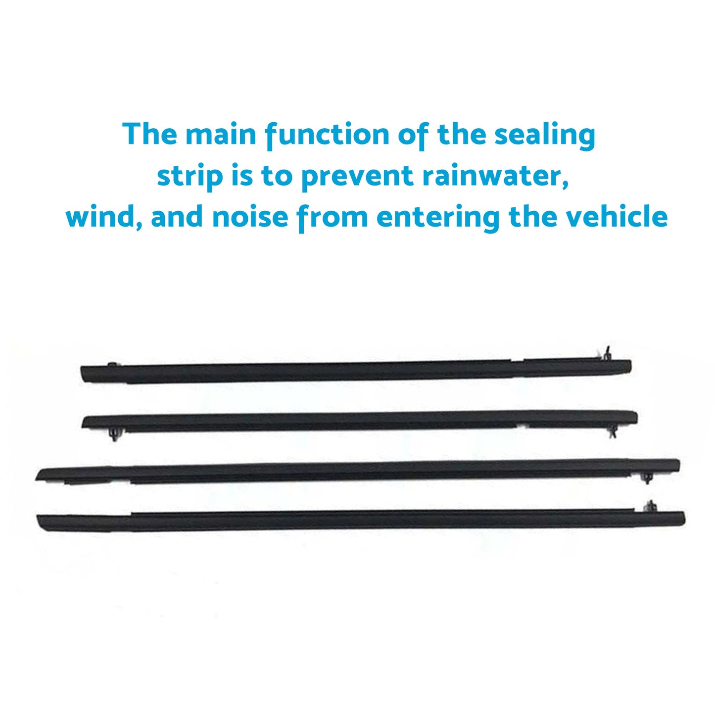 4x Window Door Belt Weather Strips Suitable For Honda Civic 2006-2011