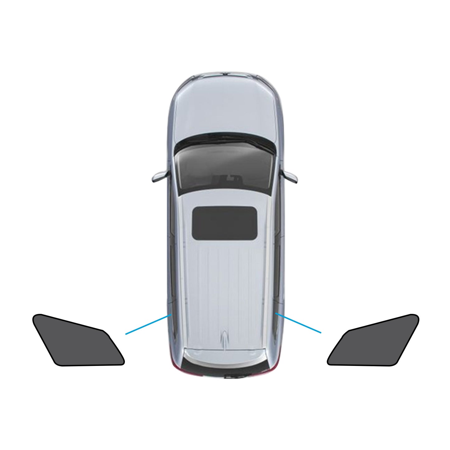 {{ 2x Triangular Window Magnetic Mesh Sunshades Suitable for Kia Sportage 2021-2024 }} - Buy Car Parts Online at {{ Kaka Auto Parts }}.