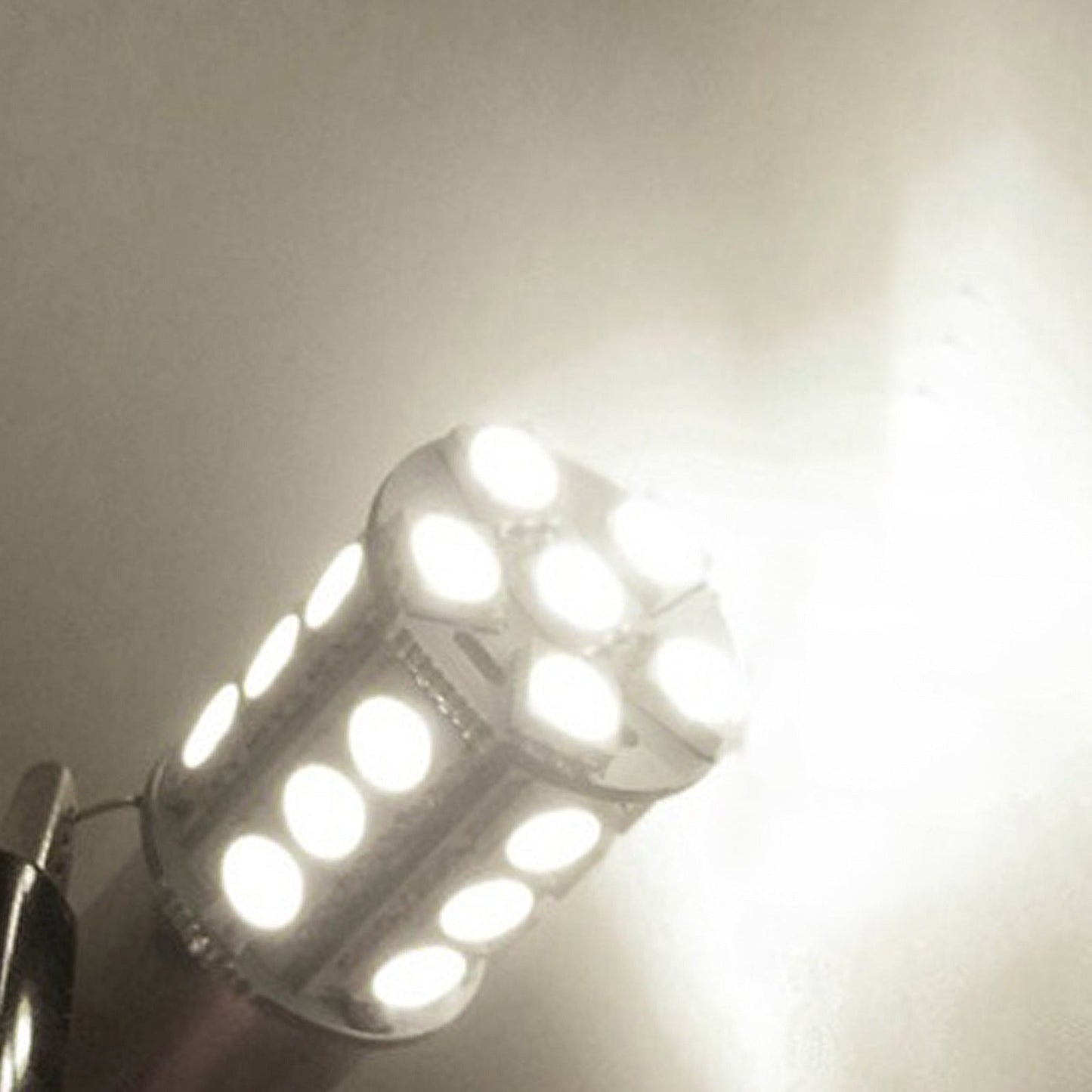 2x 12V BA15D LED 18 SMD Cool White Light Globes Suitable For Caravan Car