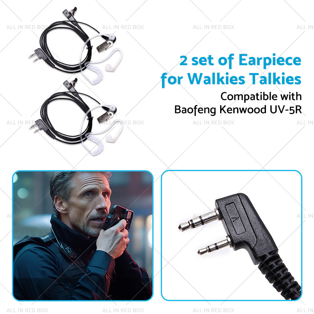 {{ 2PCS Covert Acoustic Tube Earpiece Headset Mic Suitable for Baofeng Kenwood }} - Buy Car Parts Online at {{ Kaka Auto Parts }}.