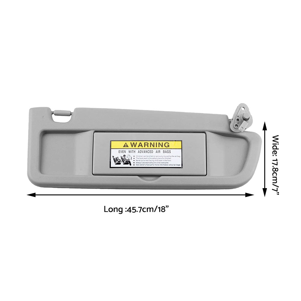 RH Right Hand Driver Side Sun Visor D. Grey For Honda Civic FD 2006~2012 Sedan