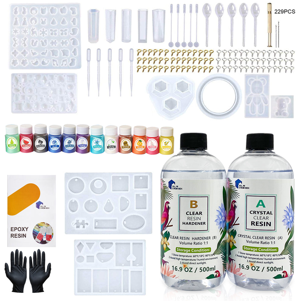 Epoxy Resin 1:1 AB Kit Craft Coating UV Color Pigment Paste Liquid Silicone Mold