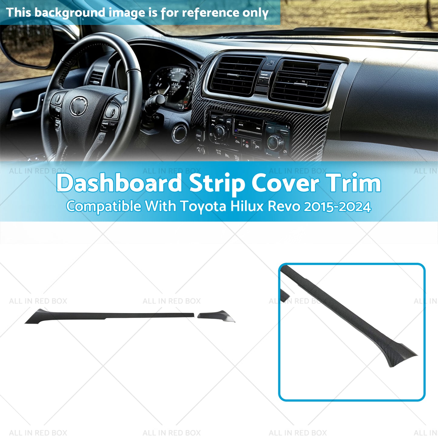 {{ ABS Carbon Dashboard Strip Cover Trim Suitable For  Toyota Hilux Revo 2015-2024 }} - Buy Car Parts Online at {{ Kaka Auto Parts }}.