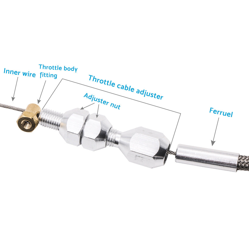 36 inch  Braided Throttle Cable Kit Suitable For 97-07 Chevrolet LS1 4. 8 5. 3 5. 7 6. 0