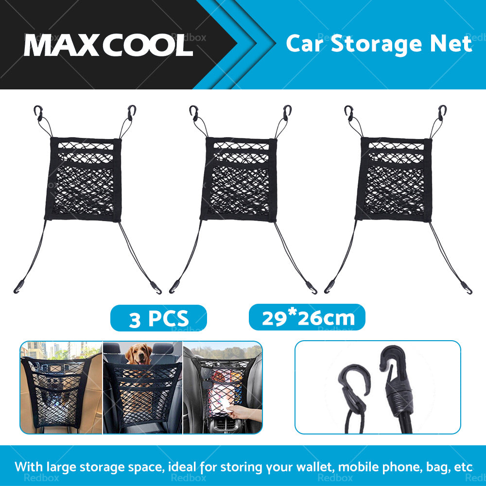{{ 3PCS Car Truck Seat Mesh Tidy Storage Net Bag Organizer Holder Multi-Pocket }} - Buy Car Parts Online at {{ Kaka Auto Parts }}.