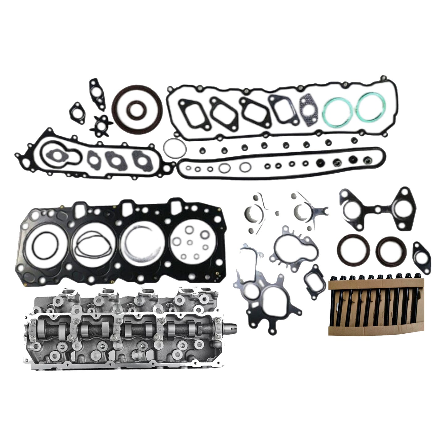 {{ Cylinder Head & Bolts Set & Gasket Kit Suitable for Toyota Prado 3.0 4cyl 1KZ-TE }} - Buy Car Parts Online at {{ Kaka Auto Parts }}.