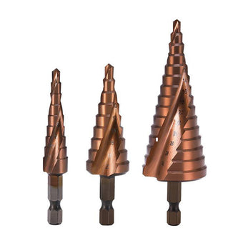 compare product Cobalt Steel Step Cone Drill Bit Hole Cutter 4-12/20/32mm for Stainless Steel