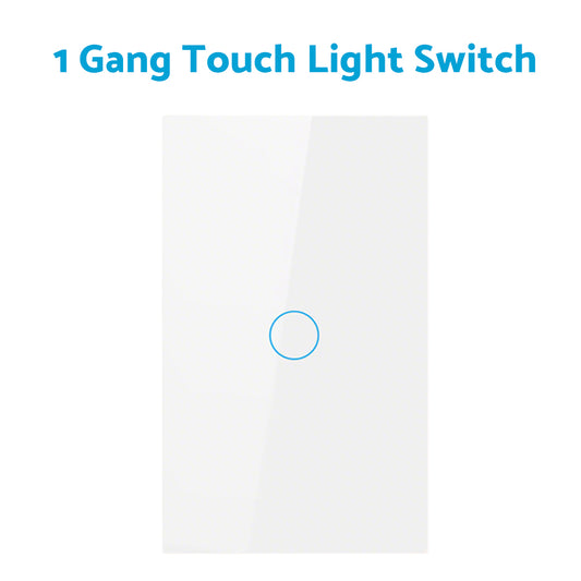 1Piece 1/2/3 Gang Touch Wall Light Switch LED 1 Way Touch Glass Switch