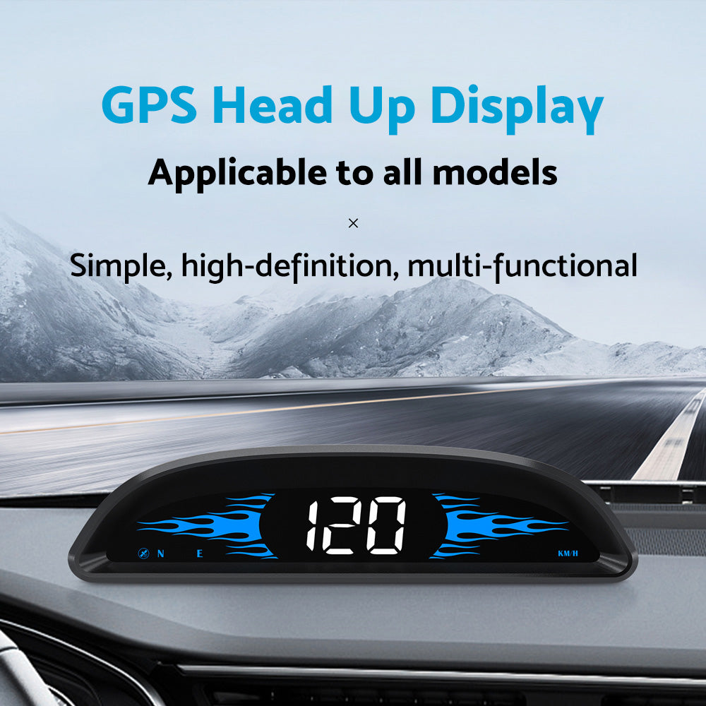 Car HUD Head-Up Display LCD Digital GPS Speedometer with Overspeed Alarm Universal