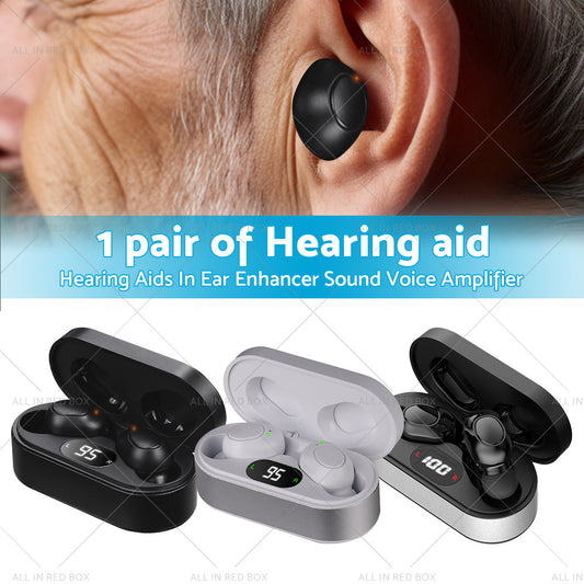 1 Pair Digital Rechargeable Hearing Aids In Ear Enhancer Sound Voice Amplifier