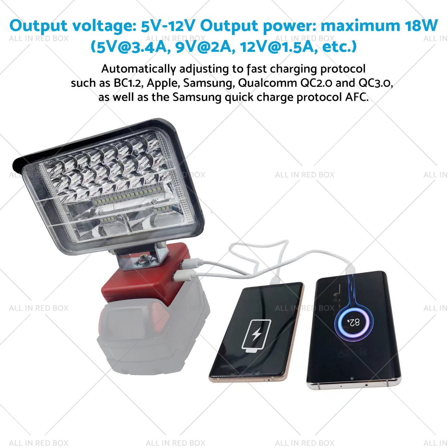 {{ 3in Wireless LED Work Light Tool Torch Suitable for Milwaukee 18V Li-ion Battery }} - Buy Car Parts Online at {{ Kaka Auto Parts }}.