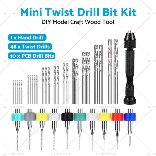 59-Pcs Mini Twist Drill Bit Set Suitable For DIY Micro Hand Drilling, Model Craft & Woodwork