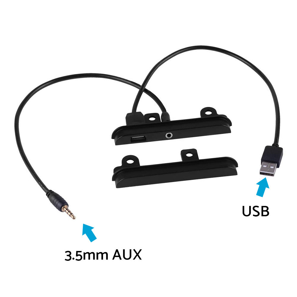 2 DIN Fascia Dash Kit with Side Trims, Brackets, USB & AUX Port Suitable For Toyota