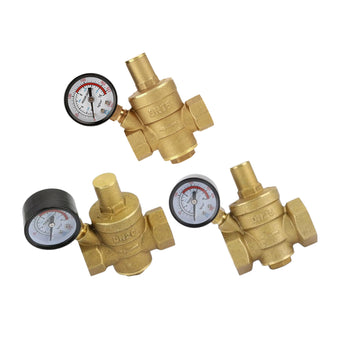 compare product DN15/20/25 Brass Adjustable Water Pressure Reducing Valve with Gauge