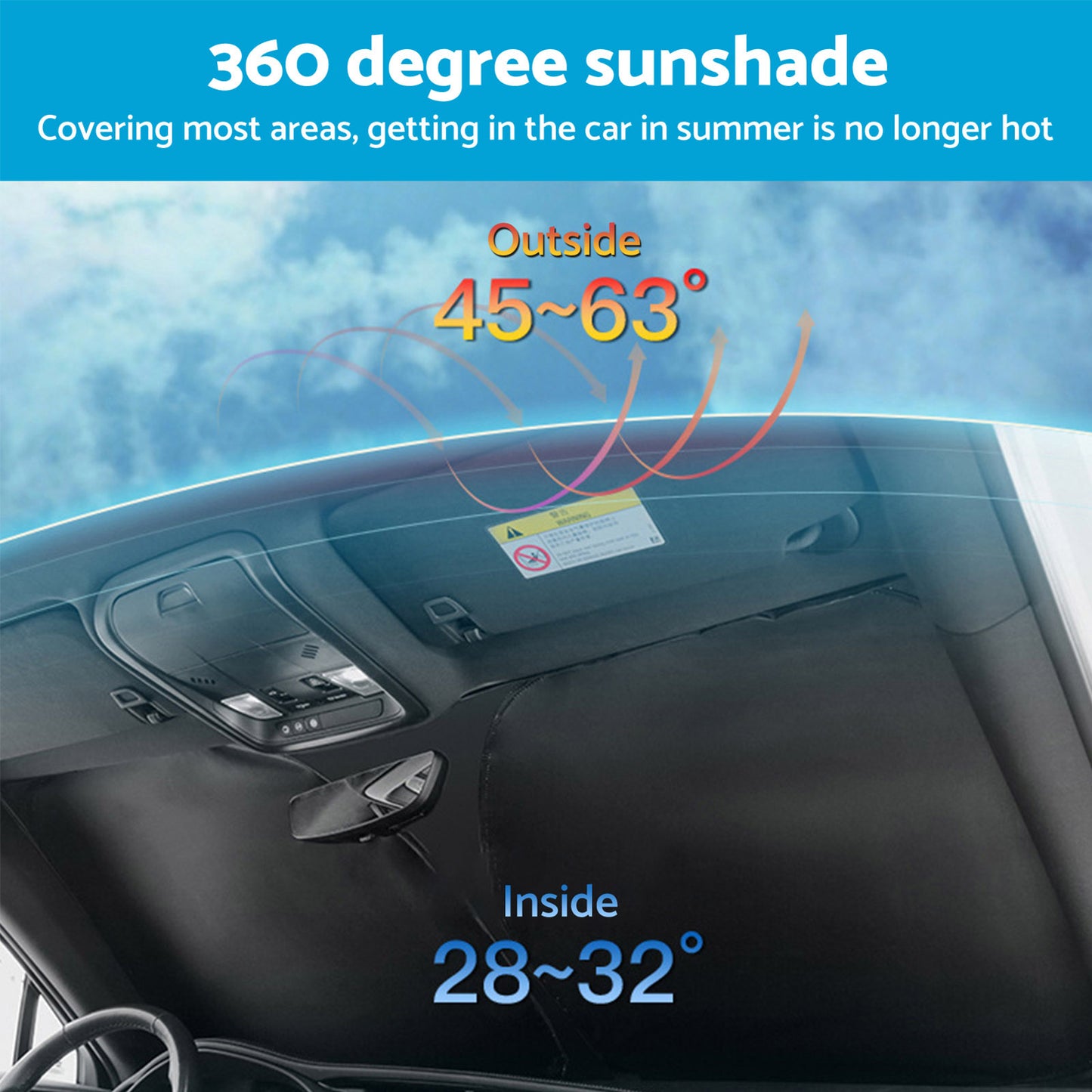 {{ Windshield Sun Visor Foldable Sun Shade Suitable For Haval H6/H6 GT 2021-On SUV }} - Buy Car Parts Online at {{ Kaka Auto Parts }}.