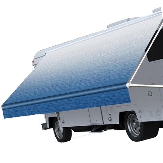 PVC Vinyl Awning Fabric Blue Fade 13-16FT Suitable For RV Caravan Trailer Camper