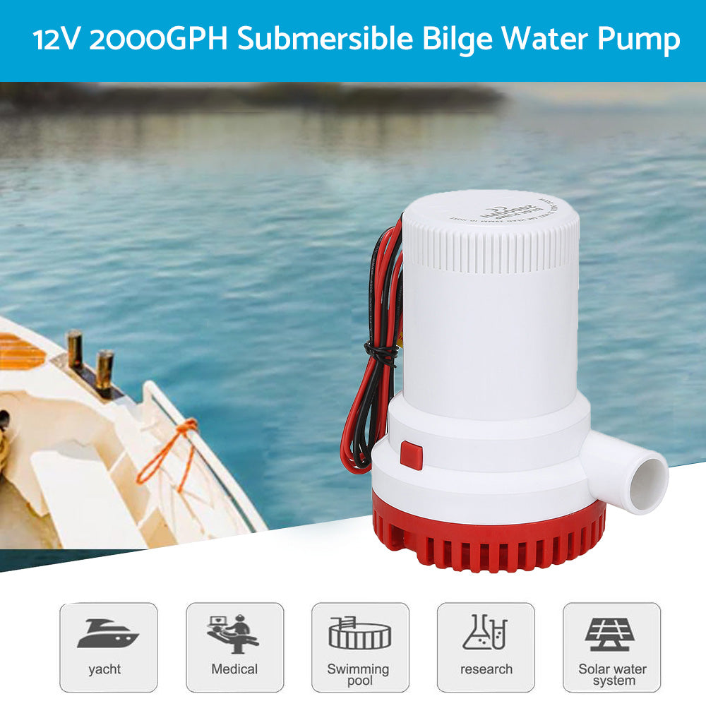 {{ 2000 GPH 12v Boat Marine Plumbing Bilge Water Pump Submersible Electric Pump }} - Buy Car Parts Online at {{ Kaka Auto Parts }}.