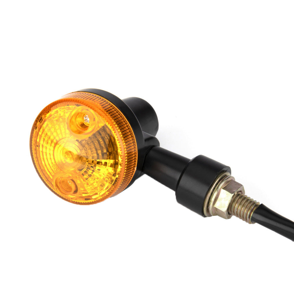 4x Classic Motorcycle Front & Rear Indicators Turn Signal Lights Amber Universal