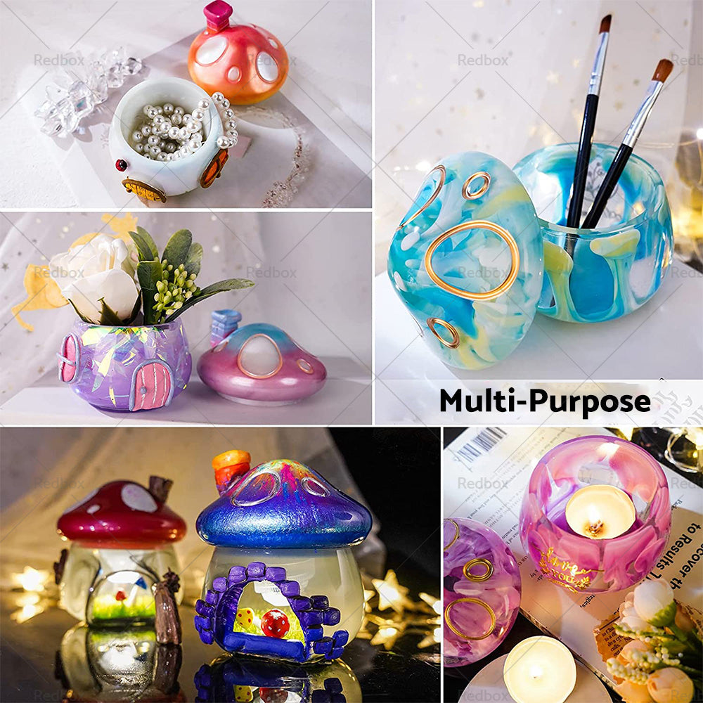 {{ Mushroom Jars with Lid Silicone Epoxy Resin Mold Storage Candy Jewelry Box DIY }} - Buy Car Parts Online at {{ Kaka Auto Parts }}.