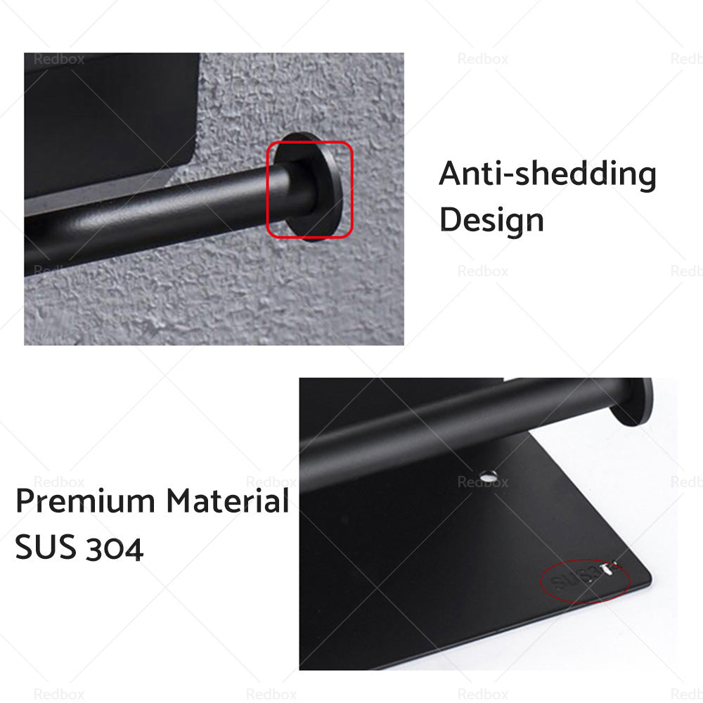 {{ 2x Stainless Steel Paper Toilet Roll Holder Storage Hook + Phone Shelf Bathroom }} - Buy Car Parts Online at {{ Kaka Auto Parts }}.