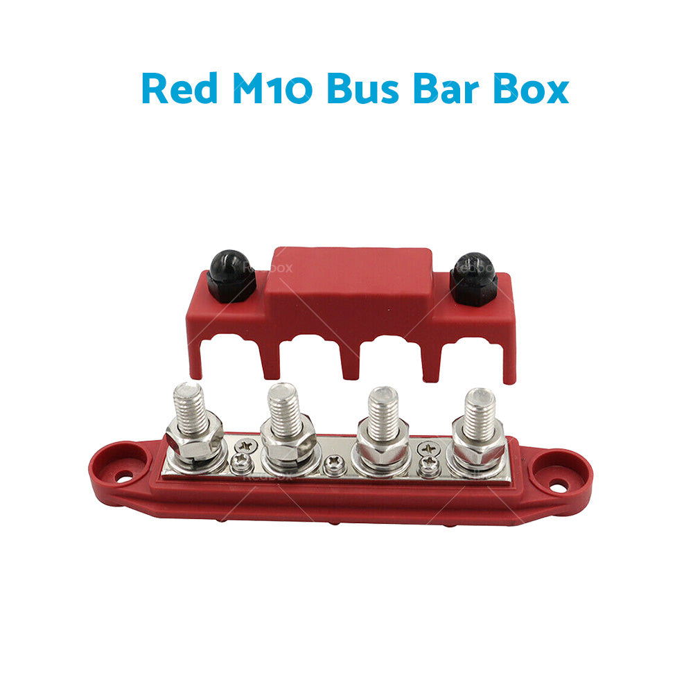 {{ 2PCS M10 4 Post 250A DC 48V Studs Bus Bar Power Distribution Box Terminal Block }} - Buy Car Parts Online at {{ Kaka Auto Parts }}.