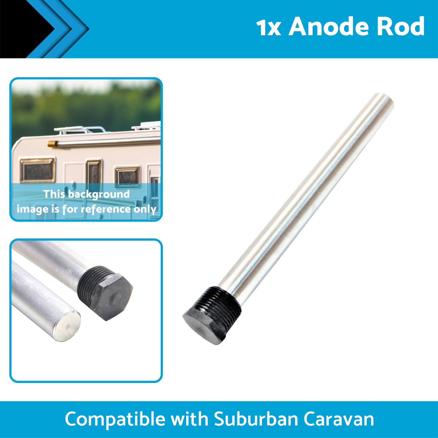 {{ 1x Anode Rod Suitable for Suburban Caravan Hot Water Service Anode SW6DA }} - Buy Car Parts Online at {{ Kaka Auto Parts }}.