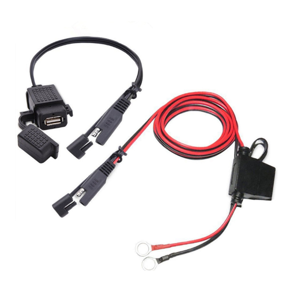 {{ 2PCS Waterproof Motorcycle Bike SAE to USB Charger Cable Adapter for GPS Phone }} - Buy Car Parts Online at {{ Kaka Auto Parts }}.