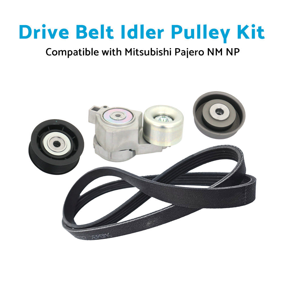 {{ Drive Belt Idler Tensioner Pulley Kit Suitable for Pajero NM NP V6 3. 5L 6G74 }} - Buy Car Parts Online at {{ Kaka Auto Parts }}.