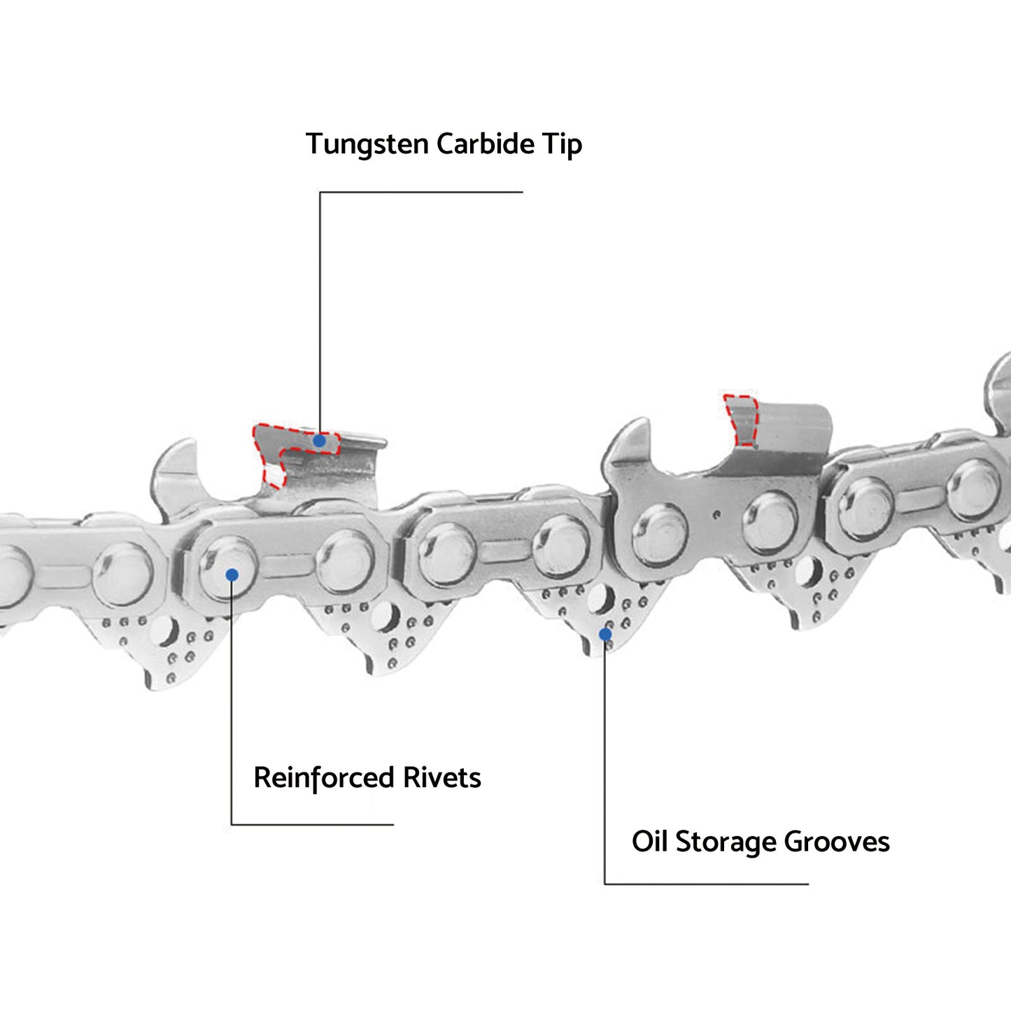 {{ Tungsten Carbide Chain 14in .043 3/8LP 50DL Suitable for Stihl MS170–MS211 }} - Buy Car Parts Online at {{ Kaka Auto Parts }}.