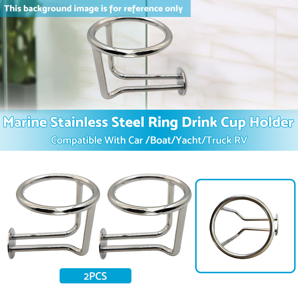 {{ 2X Marine Stainless Steel Ring Drink Cup Holder for Car  Boat Yacht Truck RV }} - Buy Car Parts Online at {{ Kaka Auto Parts }}.