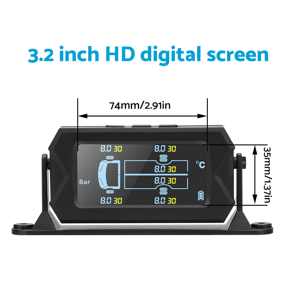 Tyre Pressure Monitoring System with 6 Wheel Sensors Suitable For Caravan, Truck, Trailer & Solar Vehicles