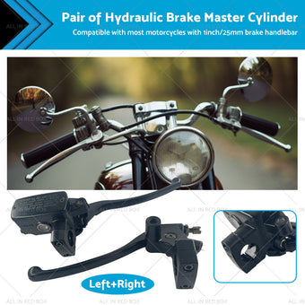 compare product Pair 1inch 25mm Motorcycle Hydraulic Brake Clutch Master Cylinder Lever Left Right
