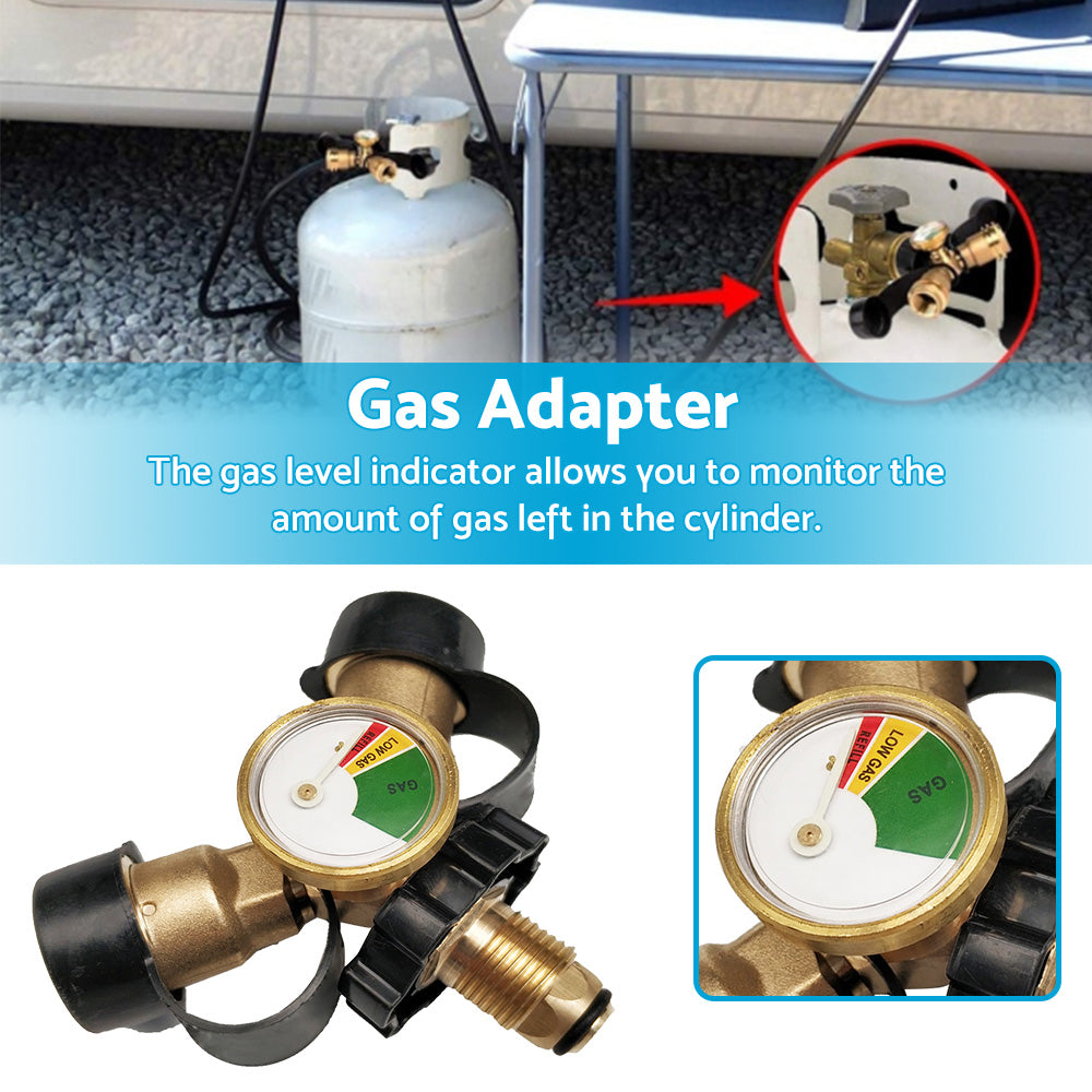 {{ LPG Bottle POL Dual Outlet Adapter  inch Y inch  Configuration with Gas Level Gauge }} - Buy Car Parts Online at {{ Kaka Auto Parts }}.