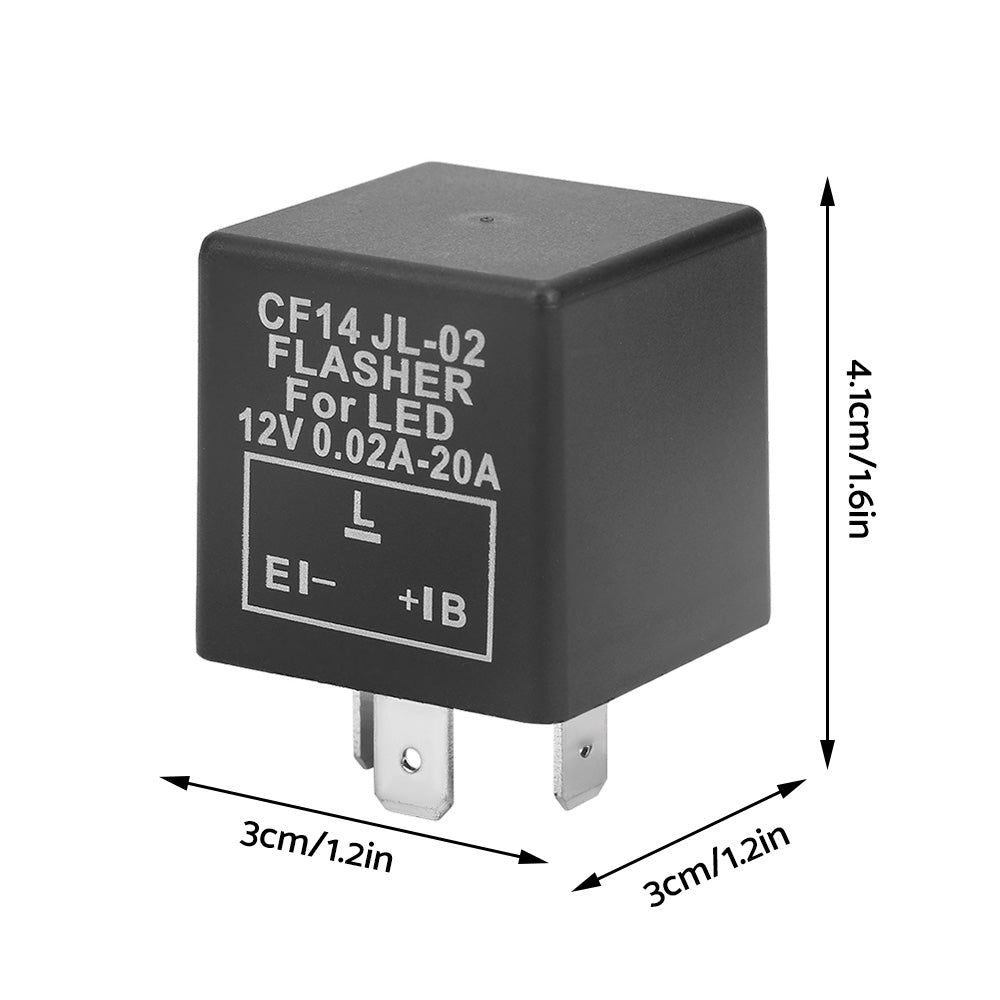 3 Pin LED Flasher Relay Unit 12V Suitable For Blinker Indicator Flash Positive Right Side