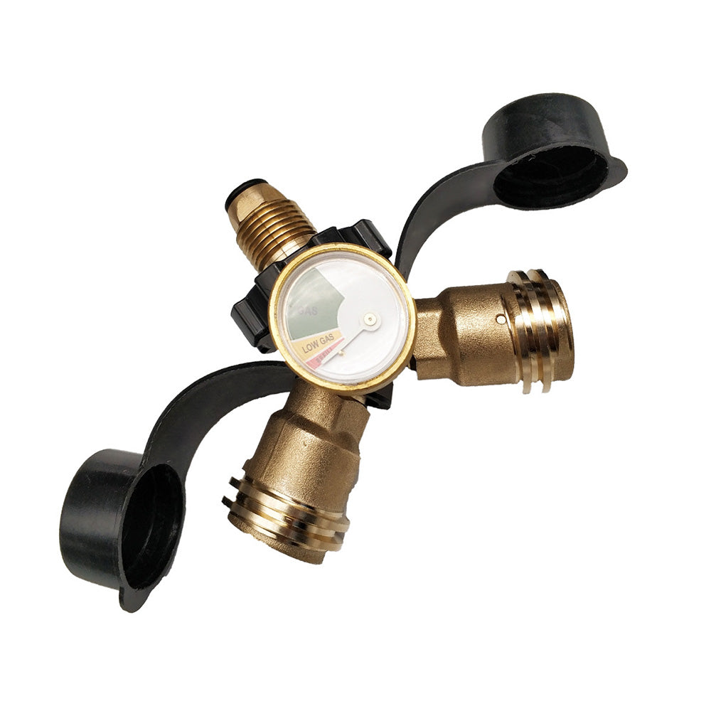 {{ LPG Bottle POL Dual Outlet Adapter  inch Y inch  Configuration with Gas Level Gauge }} - Buy Car Parts Online at {{ Kaka Auto Parts }}.